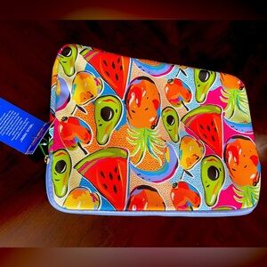Tartina Brown Fruit Print Laptop Sleeve 10- Inch x 14 Inches